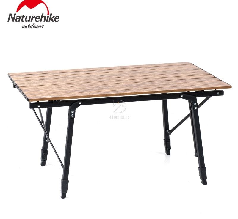 Bàn nhôm vân gỗ Naturehike NH19Z003-D điều chỉnh độ&nbsp;cao